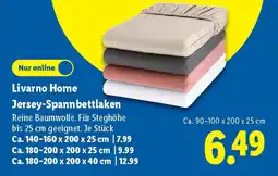 Lidl LIVARNO home Jersey-Spannbettlaken Angebot