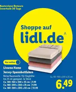 Lidl LIVARNO home Jersey-Spannbettlaken Angebot