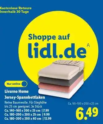 Lidl LIVARNO home Jersey-Spannbettlaken Angebot