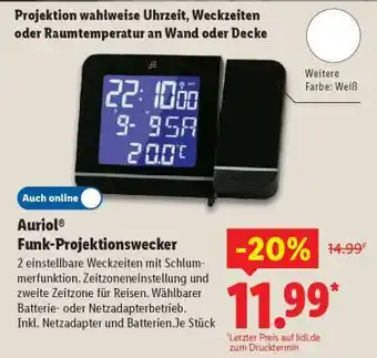 Lidl AURIOL Funk-Projektionswecker Angebot