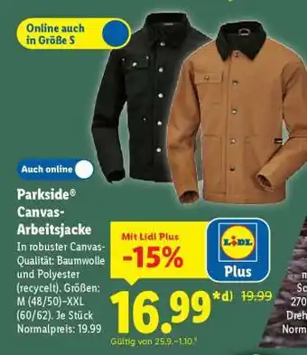 Lidl Parkside Canvas-Arbeitsjacke Angebot