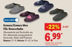 Lidl Esmara/Esmara Men Filz-Hausschuhe Angebot