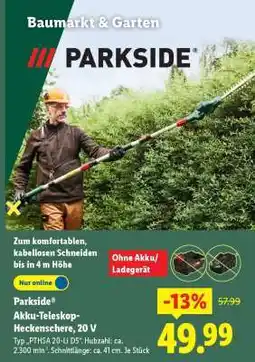 Lidl PARKSIDE Akku-Teleskop-Heckenschere 20 V Angebot
