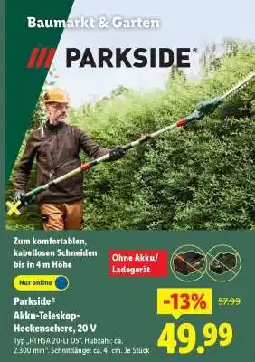 Lidl PARKSIDE Akku-Teleskop-Heckenschere 20 V Angebot