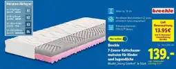 Lidl Breckle 7-Zonen-Kaltschaummatratze für Kinder und Jugendliche Angebot
