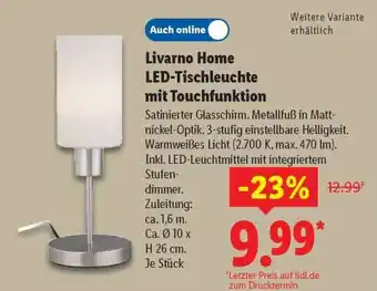Lidl LIVARNO home LED-Tischleuchte mit Touchfunktion Angebot