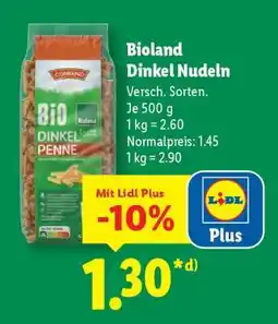 Lidl Bioland Dinkel- Nudeln Angebot