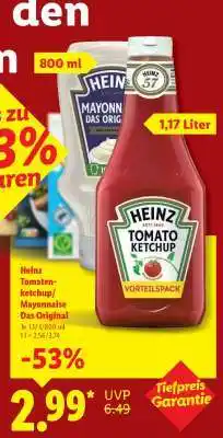 Lidl Heinz Tomatenketchup/ Mayonnaise Das Original Angebot