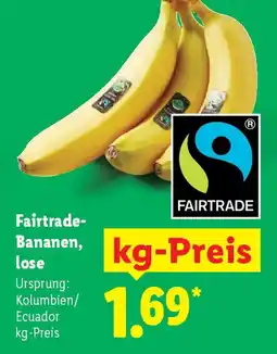 Lidl Fairtrade-Bananen, lose Angebot
