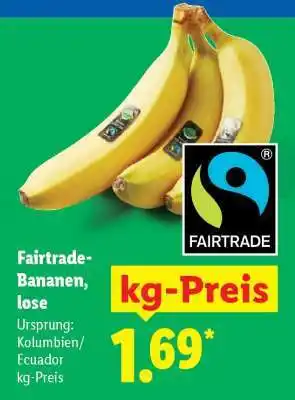 Lidl Fairtrade-Bananen, lose Angebot