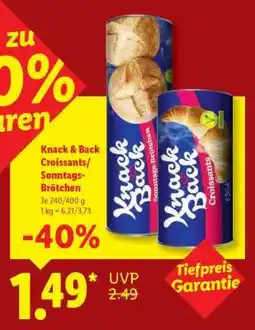 Lidl Knack & Back Croissants/Sonntags-Brötchen Angebot