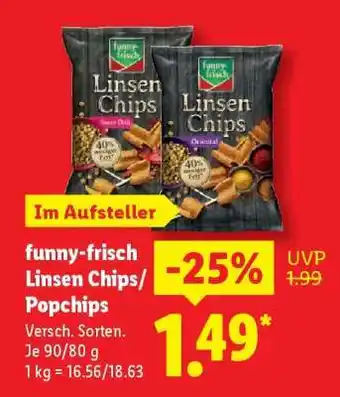 Lidl funny-frisch Linsen Chips/Popchips Angebot