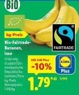 Lidl Bio-Fairtrade-Bananen, lose Angebot