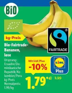 Lidl Bio-Fairtrade-Bananen, lose Angebot