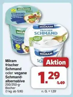 Famila Nord Ost Milram frischer Schmand oder vegane Schmand-alternative Angebot