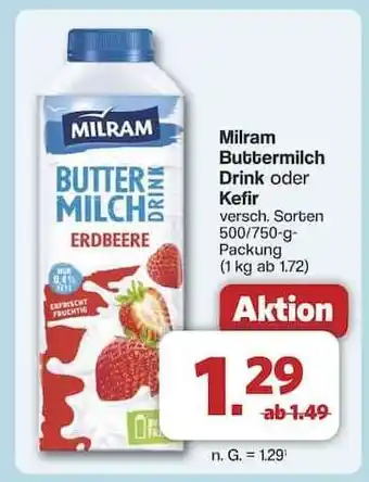 Famila Nord Ost Milram Buttermilch Drink oder Kefir Angebot