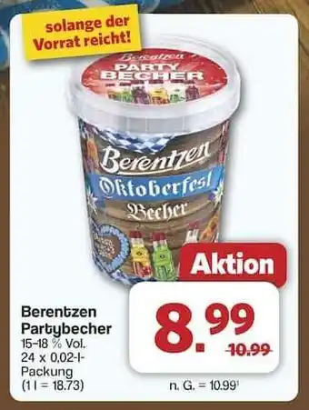 Famila Nord Ost Berentzen PartyBecher Angebot