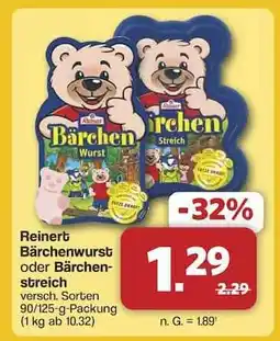 Famila Nord Ost Reinert Bärchenwurst oder Bärchenstreich Angebot