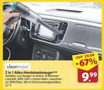 Famila Nord Ost CLEANmaxx 2-in-1 Akku-Handstaubsauger Angebot