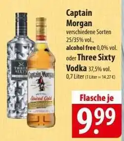 Famila Nord Ost Captain Morgan oder Three Sixty Vodka Angebot