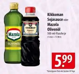 Famila Nord Ost Kikkoman Sojasauce oder Mazola Olivenöl Angebot