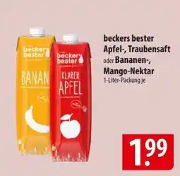 Famila Nord Ost beckers bester Apfel-, Traubensaft oder Bananen-, Mango-Nektar Angebot
