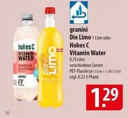 Famila Nord Ost granini Die Limo oder hohes C Vitamin Water Angebot
