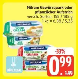 Edeka Milram Gewürzquark oder pflanzlicher Aufstrich Angebot