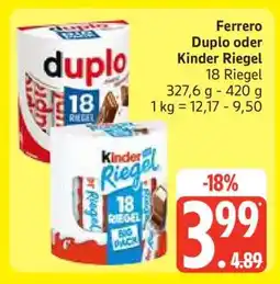 Edeka Ferrero Duplo oder Kinder Riegel Angebot
