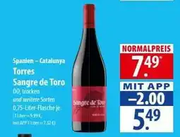 Famila Nord Ost TORRES Sangre de Toro Angebot