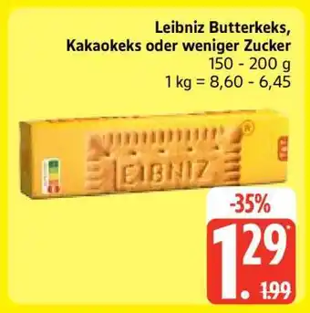 Edeka Leibniz Butterkeks, Kakaokeks oder weniger Zucker Angebot
