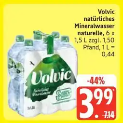 Edeka Volvic natürliches Mineralwasser naturelle Angebot