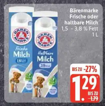 Edeka Bärenmarke Frische oder haltbare Milch Angebot