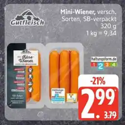 Edeka Mini-Wiener, versch. Sorten, SB-verpackt Angebot