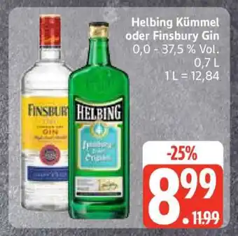 Edeka Helbing Kümmel oder Finsbury Gin Angebot