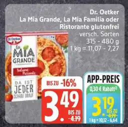 Edeka Dr. Oetker La Mia Grande, La Mia Familia oder Ristorante glutenfrei Angebot