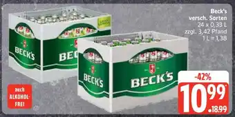 Edeka Beck's versch . Sorten Angebot