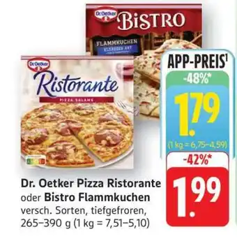 Edeka Dr. Oetker Pizza Ristorante oder Bistro Flammkuchen Angebot