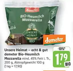 Edeka Unsere Heimat – echt & gut demeter Bio-Heumilch Mozzarella Angebot