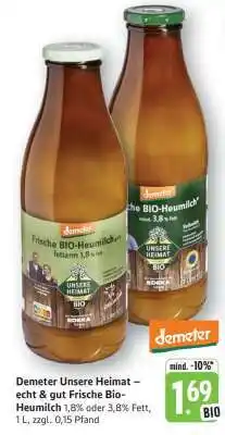 Edeka Demeter Unsere Heimat – echt & gut Frische Bio-Heumilch Angebot