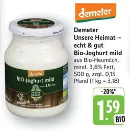 Edeka Demeter Unsere Heimat – echt & gut Bio-Joghurt mild Angebot