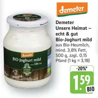 Edeka Demeter Unsere Heimat – echt & gut Bio-Joghurt mild Angebot