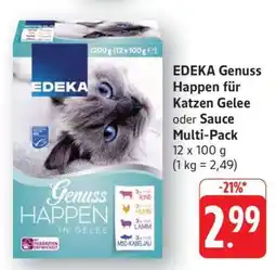 Edeka EDEKA Genuss Happen für Katzen Gelee oder Sauce Multi-Pack Angebot