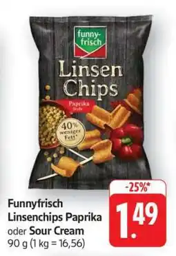 Edeka Funnyfrisch Linsenchips Paprika oder Sour Cream Angebot