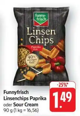 Edeka Funnyfrisch Linsenchips Paprika oder Sour Cream Angebot