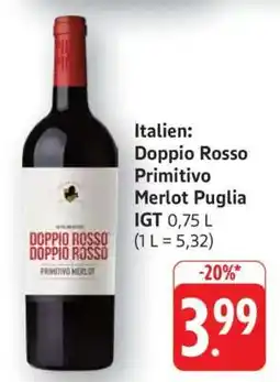 Edeka Doppio Rosso Primitivo Merlot Puglia Angebot