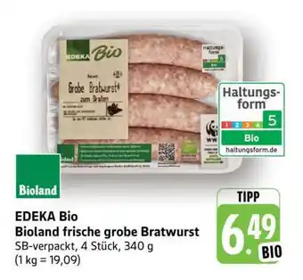 Edeka EDEKA Bio Bioland frische grobe Bratwurst Angebot