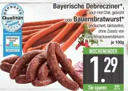 Edeka Bayerische Debrecziner oder Bauernbratwurst Angebot
