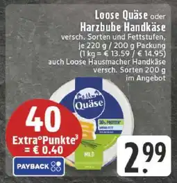 Edeka Loose Quäse oder Harzbube Handkäse Angebot