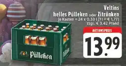 Edeka Veltins helles Pülleken oder Zitrönken Angebot